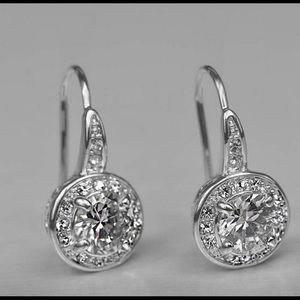 Sterling Silver Diamond (CZ) Crystal Earrings